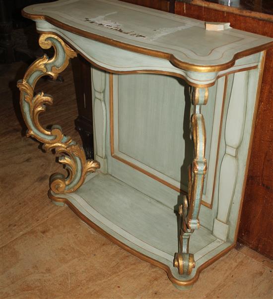 Blue and gilt console table